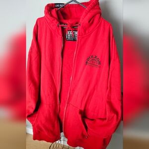 Dixxon Flannel Co. Ground Up Customs Red Full Zip Hoodie